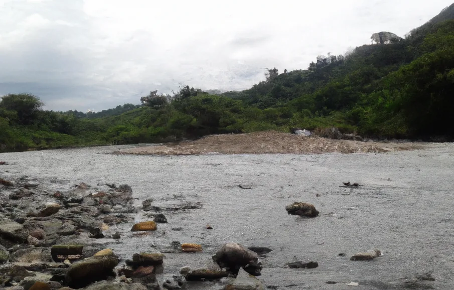 Cauce de río objeto de un levantamiento batimétrico