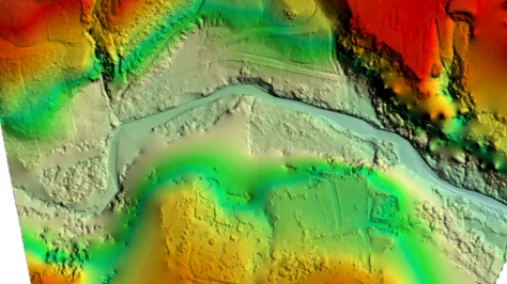 Visualización de la geometría de un tramo de río a partir de información topobatimétrica